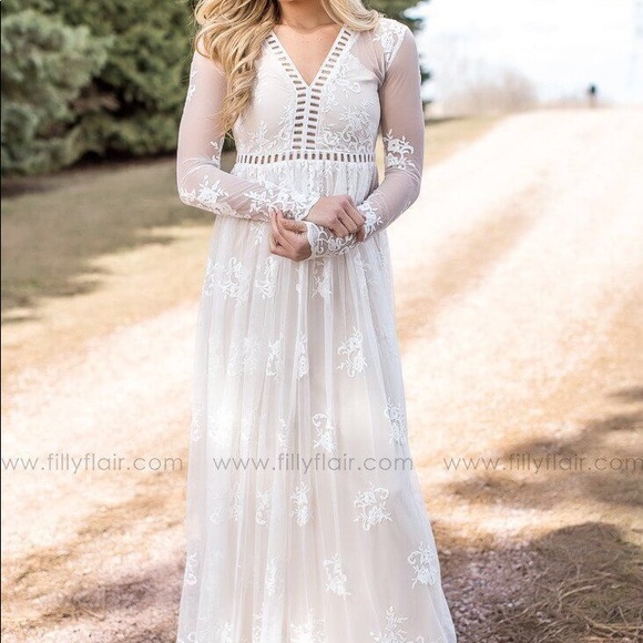 Filly Flair Dresses & Skirts - Filly Flair Eternal Love Lace Cut Out Maxi Dress